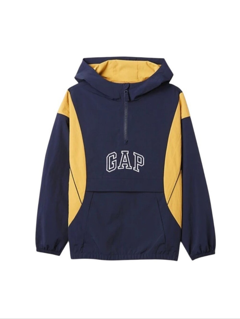 GAP Kids Navy & Gold Recycled Logo Anorak Jacket | Size M